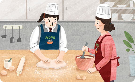 피자만들기 교육장면