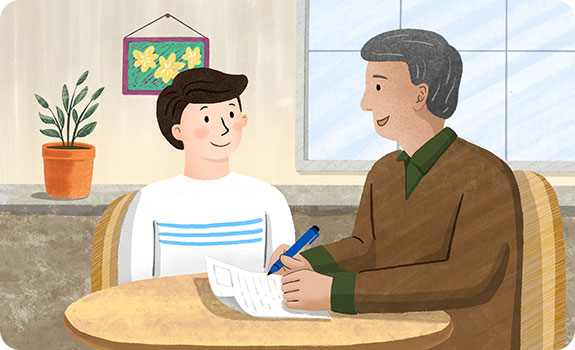 심리상담을 하는 모습