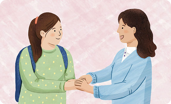 돋움지원을 받고 좋아 하는 두사람